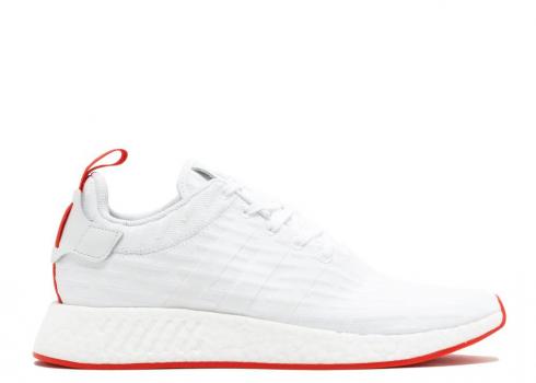 Adidas Nmd r2 Primeknit Running White Red BA7253