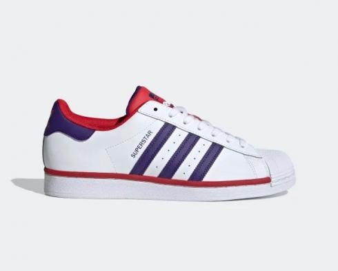 Adidas Originals Superstar Cloud White Purple-Scarlet FV4189