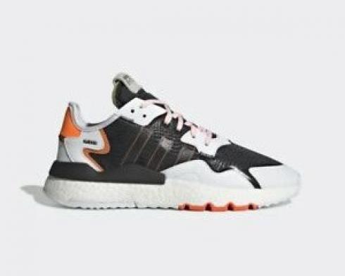 Adidas Nite Jogger White Black Orange Shoes FU6842