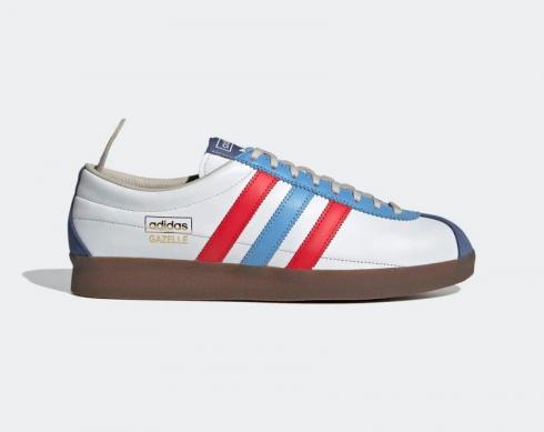 Adidas Originals Gazelle Vintage Crystal White Vivid Red Light Blue FX5489