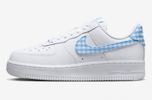 Nike Air Force 1 Low University Blue Gingham Plaid White DZ2784-100