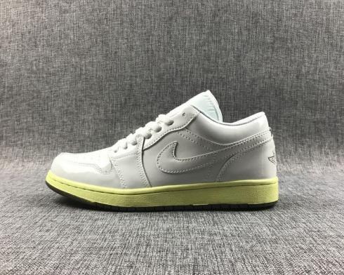 Air Jordan 1 Low White Green Black Unisex Shoes 336145-105