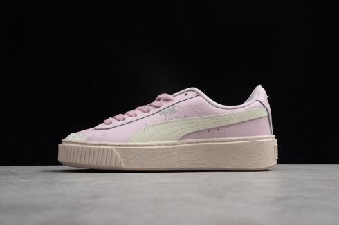 Puma Sneakers Basket Platform Scallop Womens Lilla Bianco 366723-02