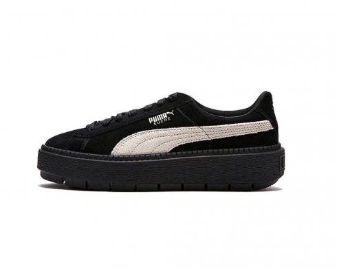 Puma Suede Platform Trace KR Black White Womens 367259-01