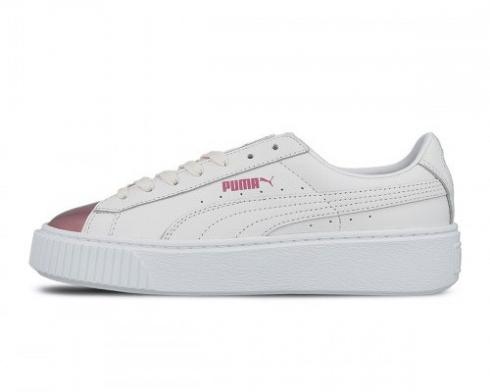 Puma Wmns Basket Platform Metallic White Lilac Snow 366169-04