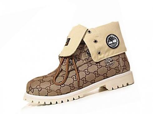 Brown Timberland Roll Top Boots Men