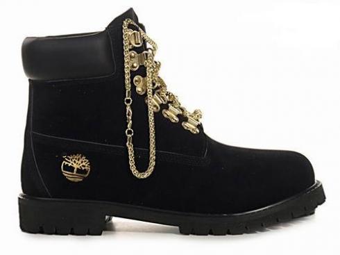 Mens Timberland 6-inch Premium Boots Black Gold