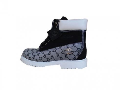 Timberland Custom Varsity Boots White Black For Men