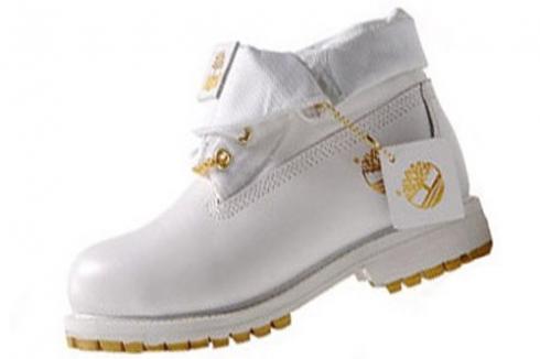 Timberland Roll Top Boots Men White Gold