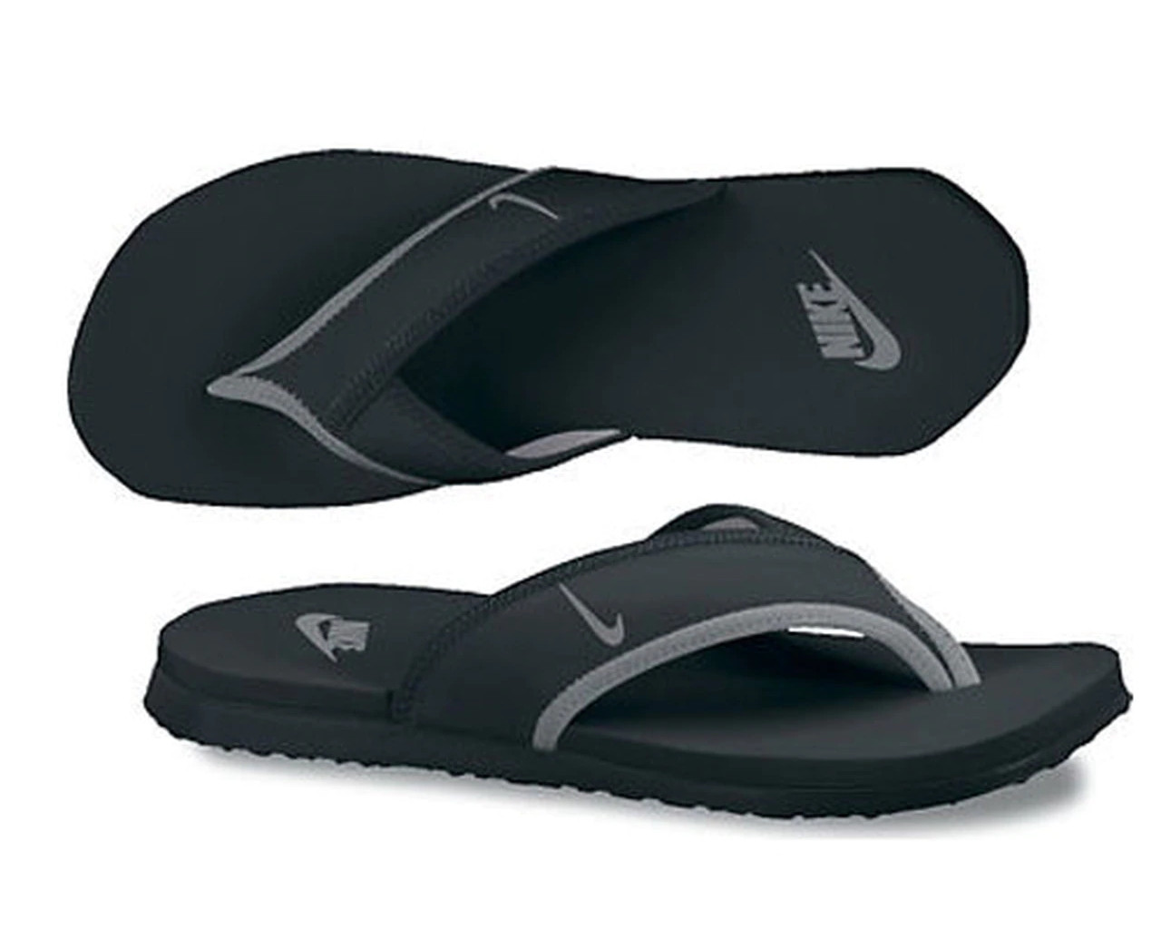 Nike Mens Celso Plus Thong Sandals Flip Flop Black Grey 307812-018 ...